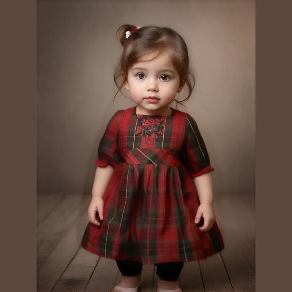 OshKosh B'gosh Other - OshKosh b'Gosh Girls Dress Size 3 3T Red Green Black Yellow Plaid Ruffle NEW